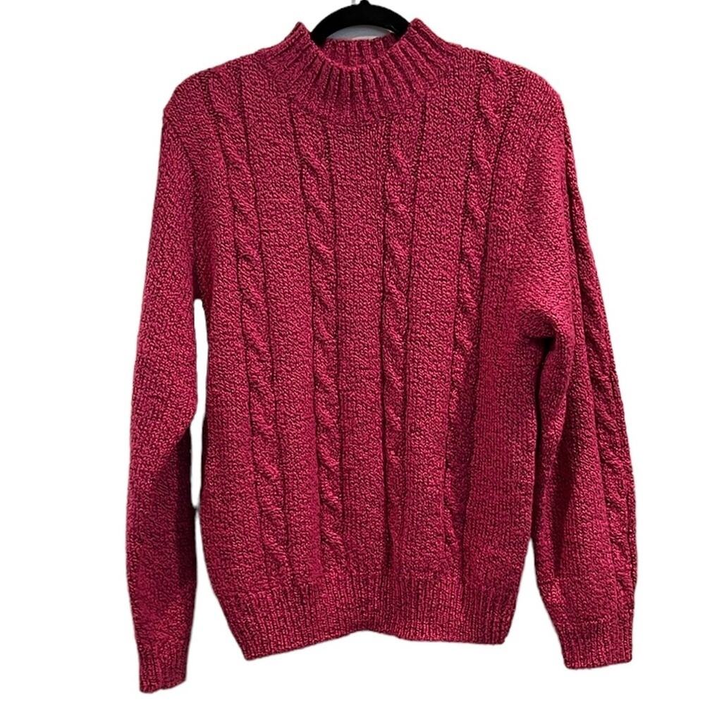 TJW by Mervins VTG Sweater Jumper pullover knitted pink Women Medium long sleeve
